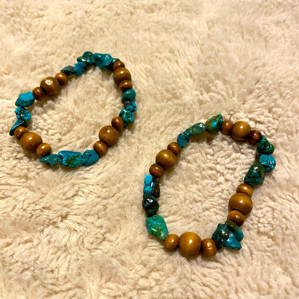 Brown and blue bracelet